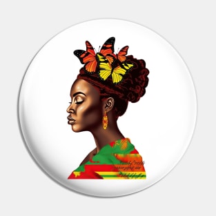 Juneteenth Black History Woman #1 Pin