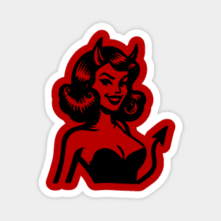 Retro Devil Girl Magnet