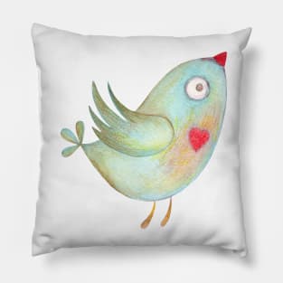 Cute Crayon Bird Pillow