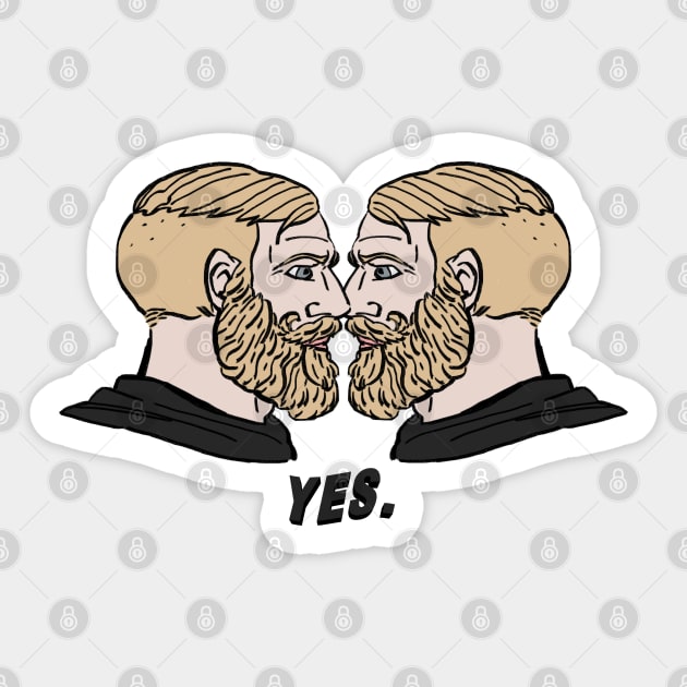 mlm yes chad / gay meme - Yes Chad - Sticker