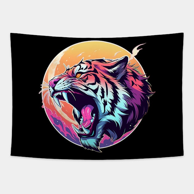 wild tiger Tapestry by enzo studios