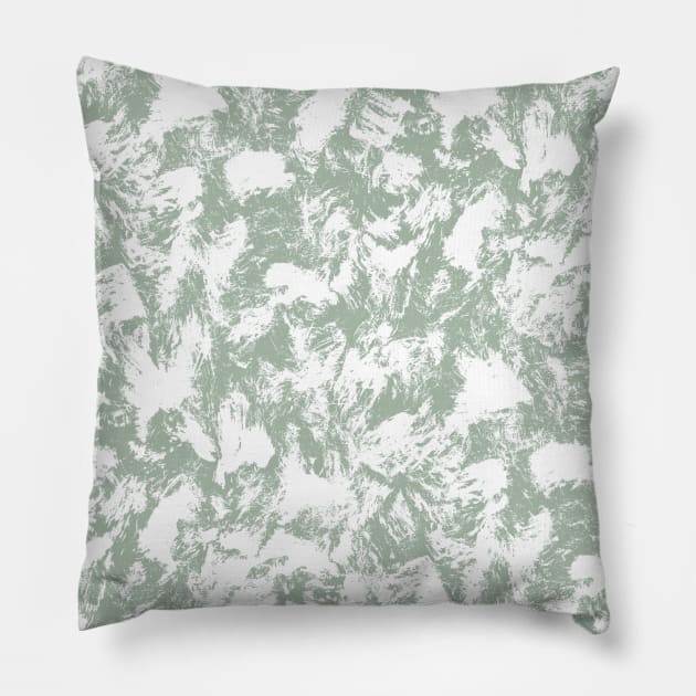 Sage Contrast Brushstrokes Pillow by Carolina Díaz