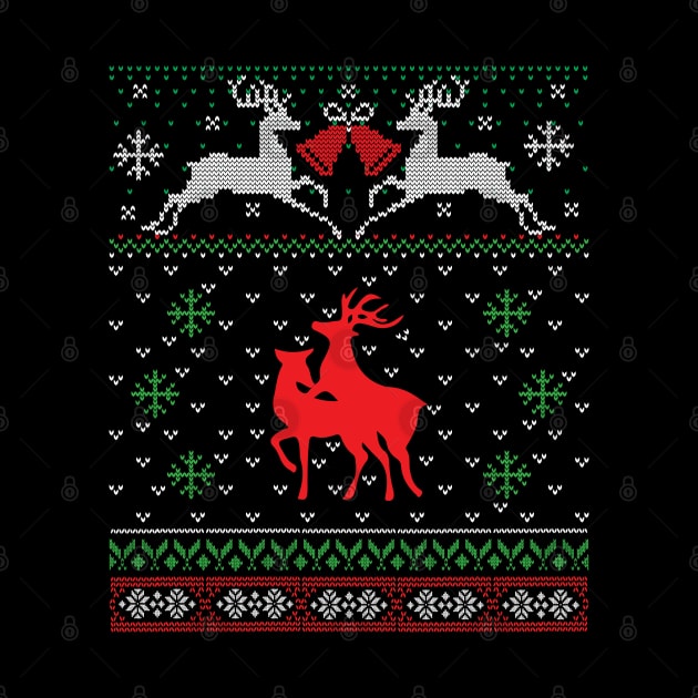 mating reindeer ugly Christmas sweater by MZeeDesigns