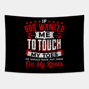 To Touch My Toes They Should Be On My Knees Funny Exercise Tapestry