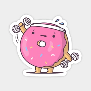 Weightlifting Donut Magnet