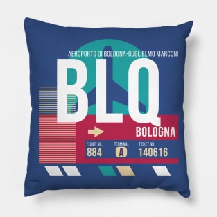 Bologna, Italy (BLQ) Airport Code Baggage Tag E Pillow