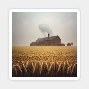 Spooky Field of Wheat at an Autumn Farm Magnet