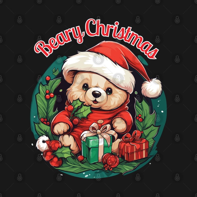 Beary Christmas - Cute Christmas T-shirt for Babies and Kids Girls and Boys Alike by TheWorldOfRush