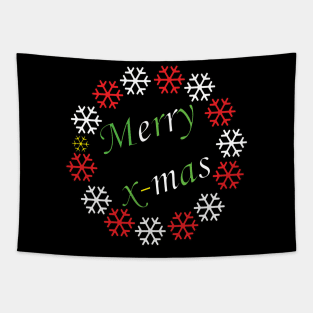 Merry X-mas Typography Design - Coloured 3 Tapestry