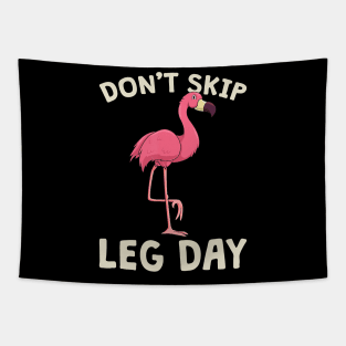 Pink Flamingo WorkouTShirt Don't Skip Leg Day Gym Fitness Tapestry