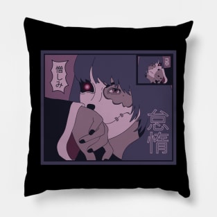 Kitsune mirror girl Pillow