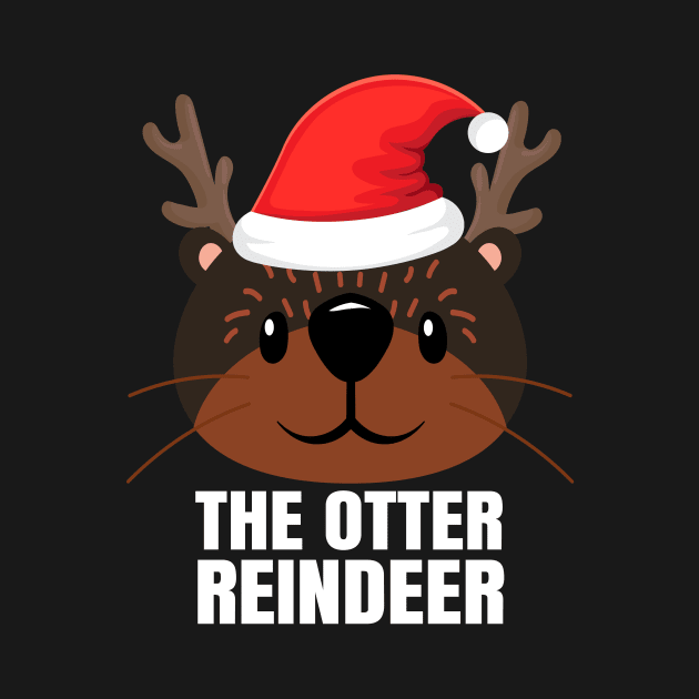 Cute Zoo Animal Christmas Pajama Shirts for Xmas The Otter Reindeer Cute Animal Pun Funny Otter Christmas by teemaniac