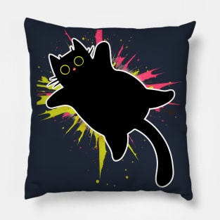 Funky Red Yellow Paint Explosion by Black Cat Pillow