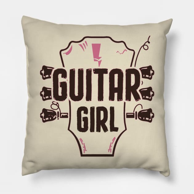 Guitar Girl Pillow by Issho Ni