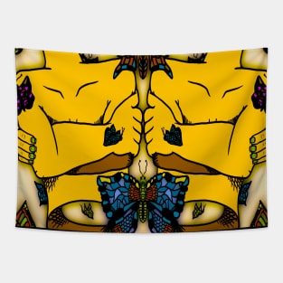 Yellow Nervous Butterfly Tapestry