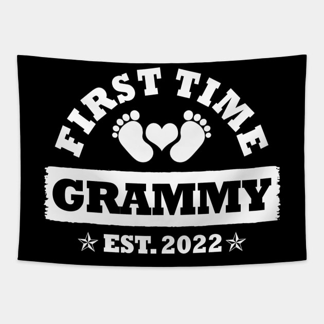 First Time Grammy Est 2022 Funny New Grandma Gift Tapestry by Penda