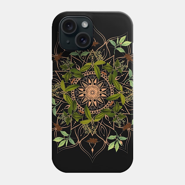 Cinnamon Mandala, herbal talisman Phone Case by ariverde