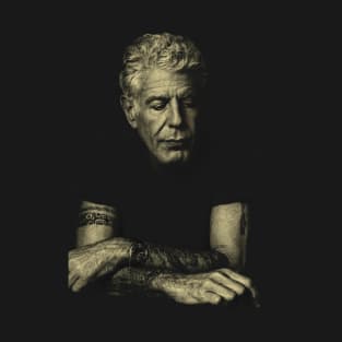 Graphic Anthony Portrait Bourdain Vintage T-Shirt