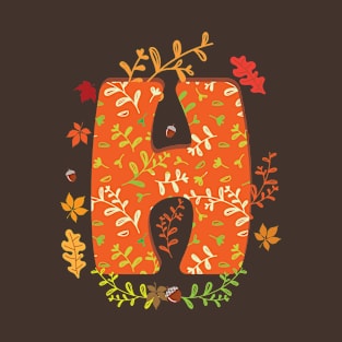 Letter H Autumn Monogram T-Shirt