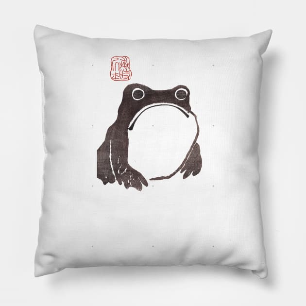 Grumpy Frog - Matsumoto Hoji Pillow by baconislove