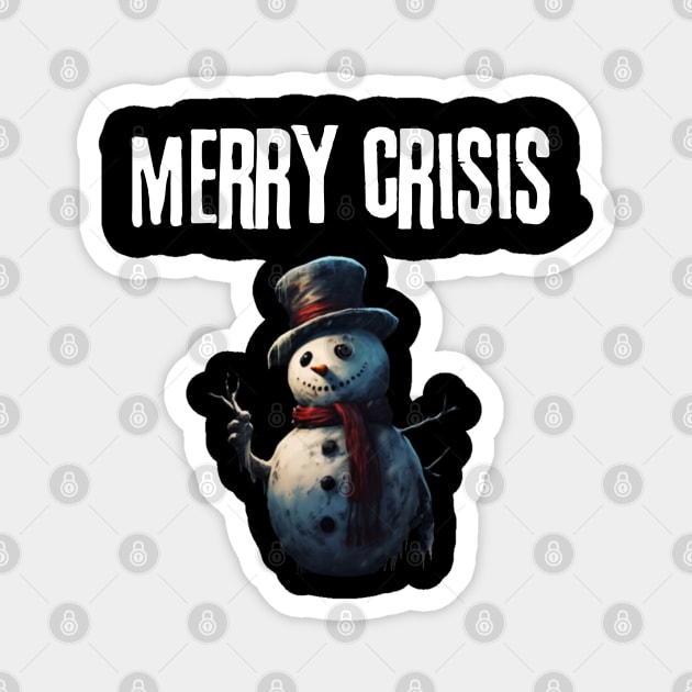 Merry Crisis, snowman, anti xmas Magnet by Pattyld