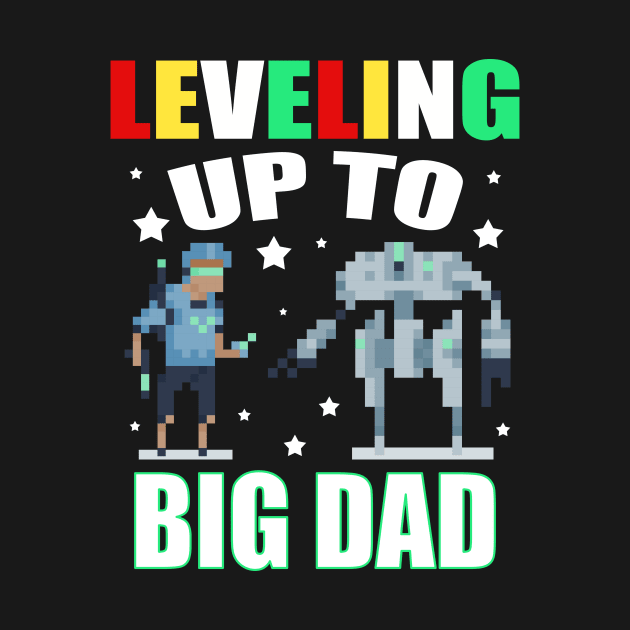 Funny leveling up to big dad gift for gamer fathers day gift for Papa by carpenterfry