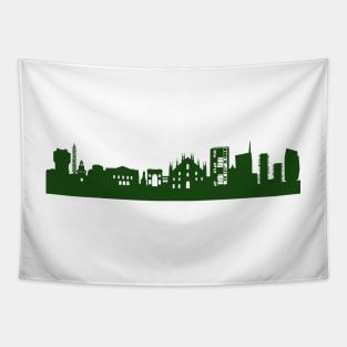 MILAN skyline in forest green Tapestry