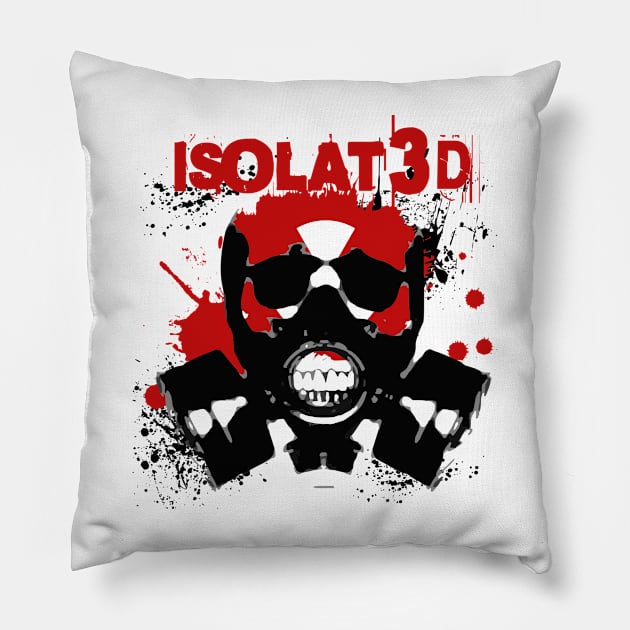 Badass Isolated Skull Graphic Pillow by Sprialz0