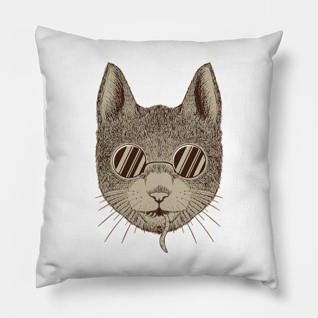 Cool Cat Pillow by ginanperdana