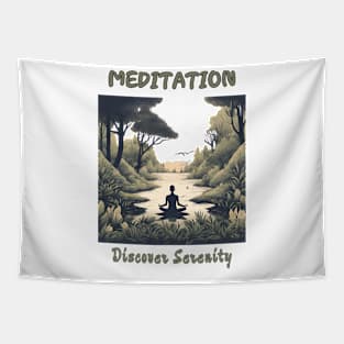 Discover Serenity, Meditation, Spiritual, Motivation Tapestry