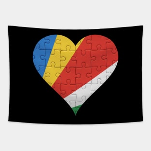 Seychellois Jigsaw Puzzle Heart Design - Gift for Seychellois With Seychelles Roots Tapestry