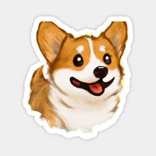 Cute Pembroke Welsh Corgi Drawing Magnet