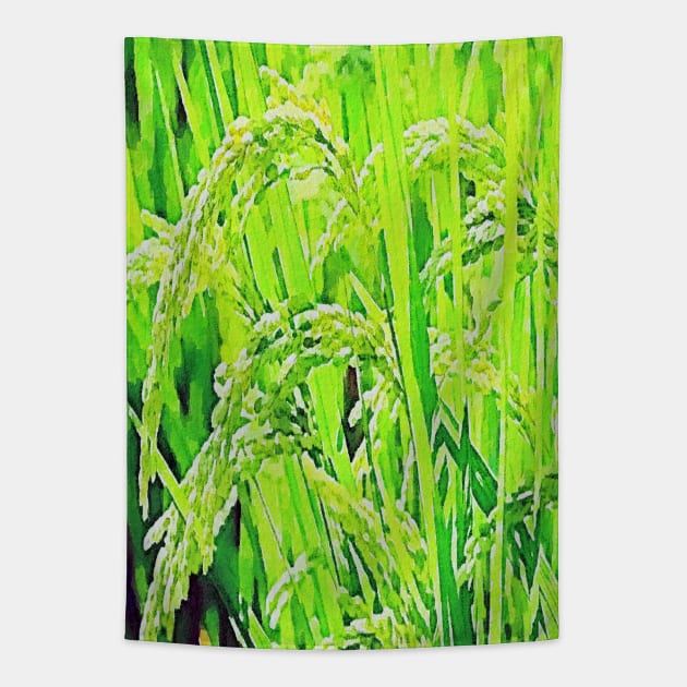 rice plant Tapestry by Banyu_Urip