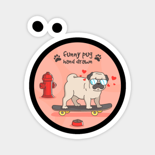 Funny Pug Magnet