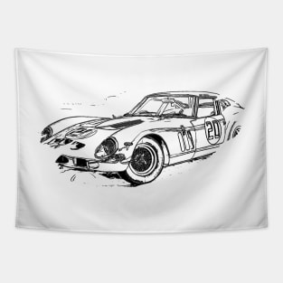 250 GTO Art Splash Wireframe Print Tapestry