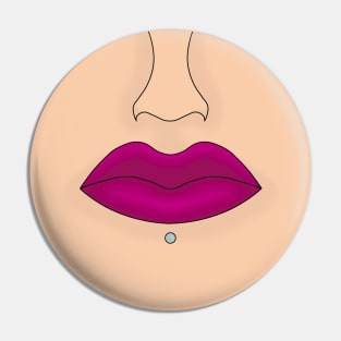 Light Skin Tone w/ Pink Lipstick & Labret Piercing Pin