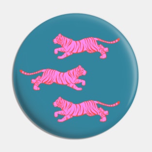 Hot Pink Tiger Trio Pin