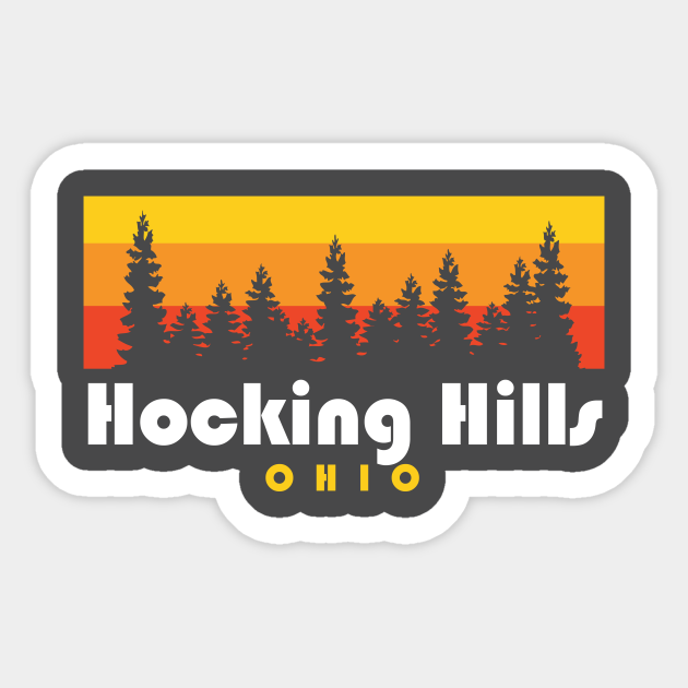 Hocking Hills State Park Ohio Trees Retro - Hocking Hills - Sticker