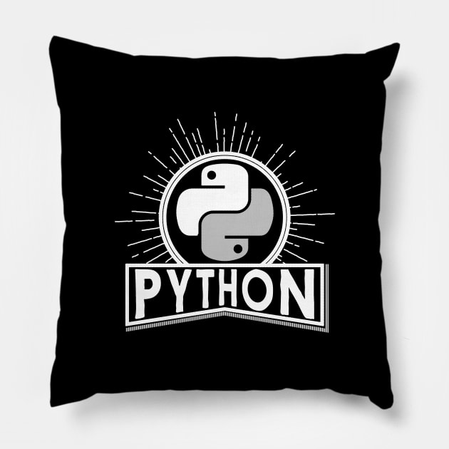 Python Vintage Retro Pillow by mangobanana