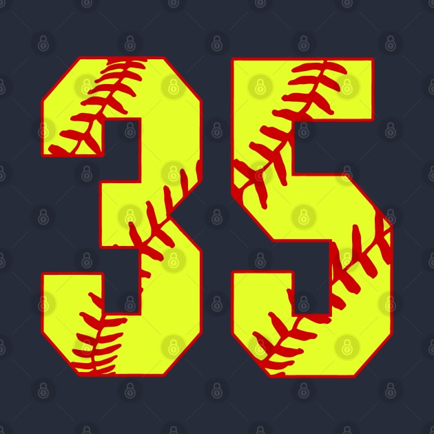 Fastpitch Softball Number 35 #35 Softball Shirt Jersey Uniform Favorite Player Biggest Fan by TeeCreations