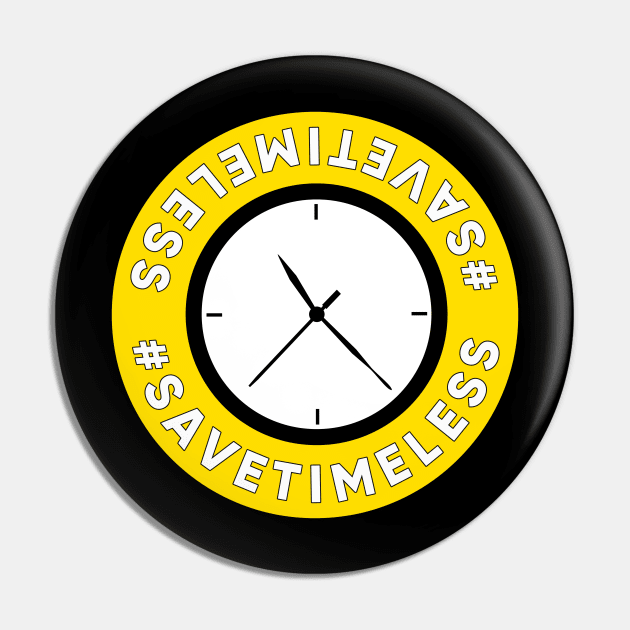 Save Timeless Clock Logo Pin by runningfox