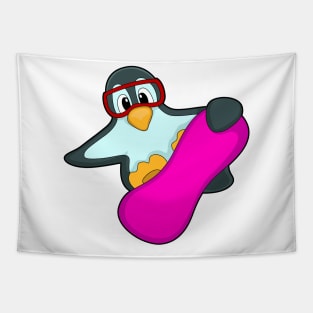 Penguin at Snowboard Sports & Ski goggles Tapestry