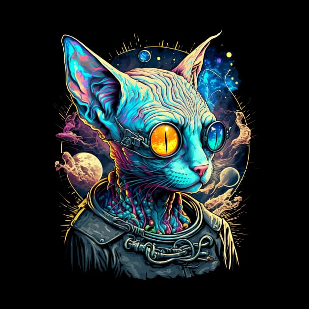 Psychedelic Sphynx Cat by ElectricMint