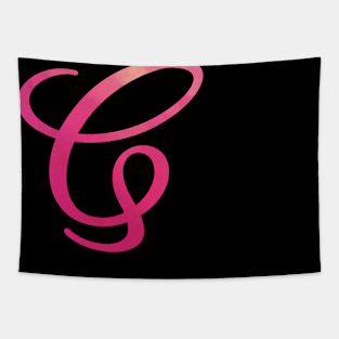 Letter G Monogram, Pink Color Personalized Design Tapestry