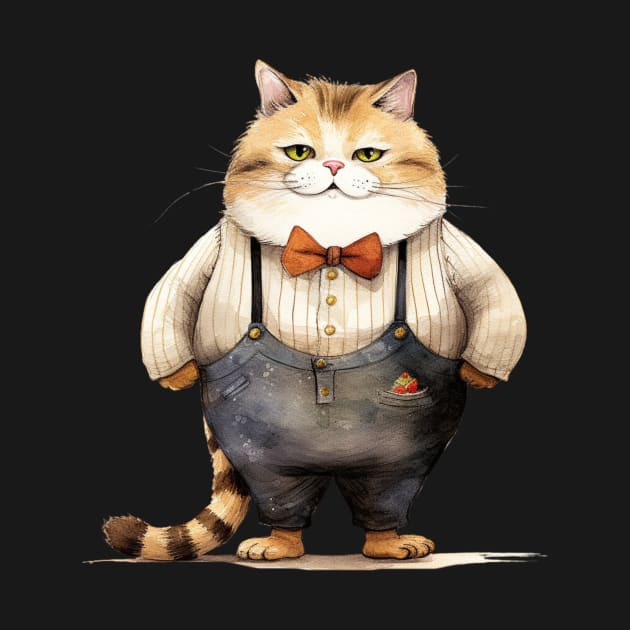 Whimsical Cute Cat wearing  a bow tie by 1AlmightySprout