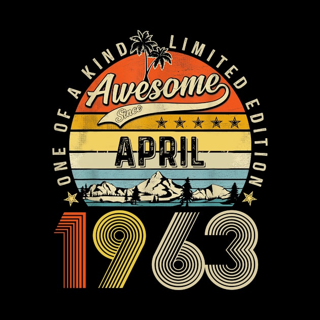 Awesome Since April 1963 Vintage 60th Birthday by Ripke Jesus