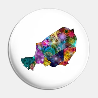 Spirograph Patterned Niger Regions Map Pin