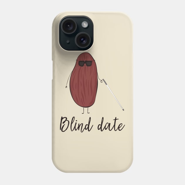 Blind Date Funny Fruit Date with White Cane Design Phone Case by Dreamy Panda Designs