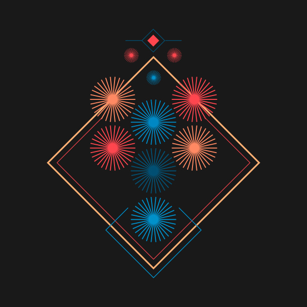 Fireworks geometric flowers by carolsalazar