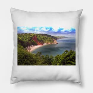 Oddicombe Beach Babbacombe Bay Devon Pillow